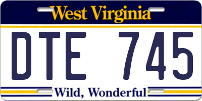 WV license plate DTE745