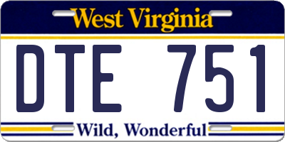 WV license plate DTE751