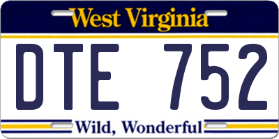 WV license plate DTE752