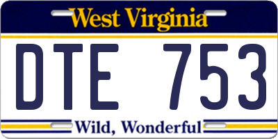 WV license plate DTE753