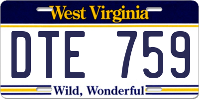 WV license plate DTE759