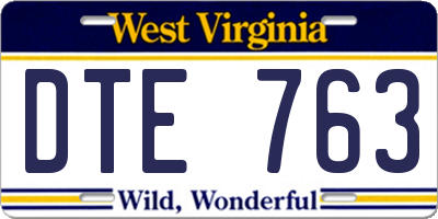 WV license plate DTE763