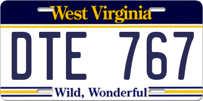 WV license plate DTE767