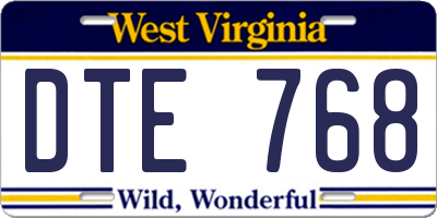 WV license plate DTE768
