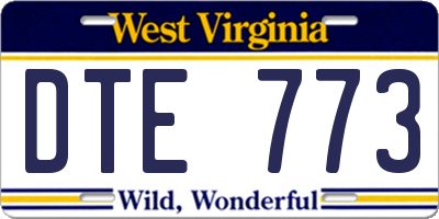 WV license plate DTE773