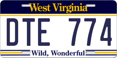 WV license plate DTE774