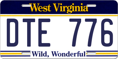WV license plate DTE776