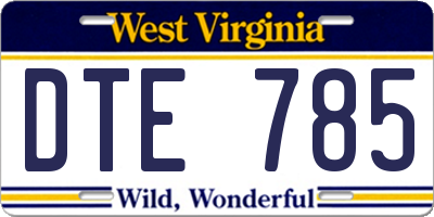 WV license plate DTE785