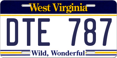 WV license plate DTE787