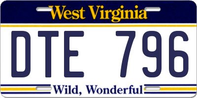 WV license plate DTE796