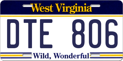 WV license plate DTE806