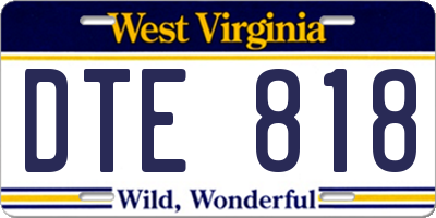 WV license plate DTE818