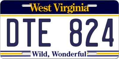 WV license plate DTE824
