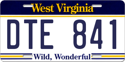 WV license plate DTE841