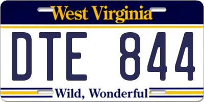 WV license plate DTE844