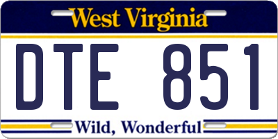 WV license plate DTE851