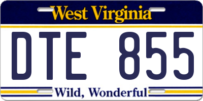 WV license plate DTE855