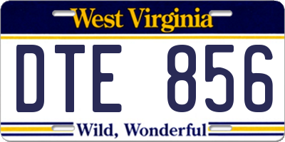WV license plate DTE856