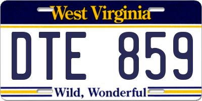 WV license plate DTE859