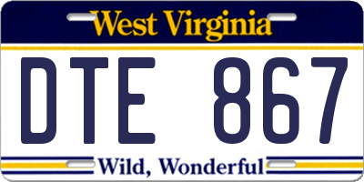 WV license plate DTE867