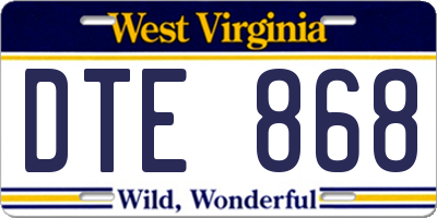 WV license plate DTE868