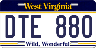 WV license plate DTE880