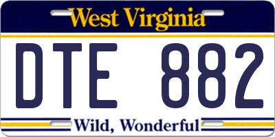 WV license plate DTE882