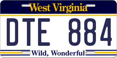 WV license plate DTE884