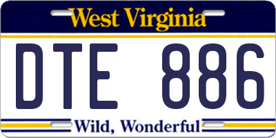 WV license plate DTE886