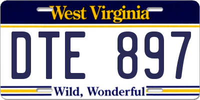 WV license plate DTE897