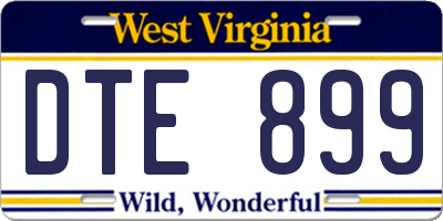WV license plate DTE899