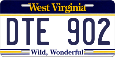 WV license plate DTE902