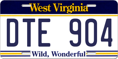 WV license plate DTE904