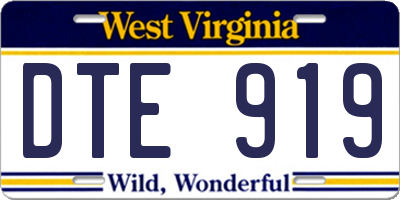 WV license plate DTE919