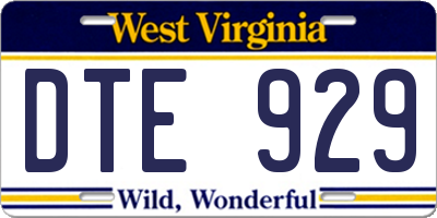 WV license plate DTE929