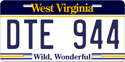 WV license plate DTE944