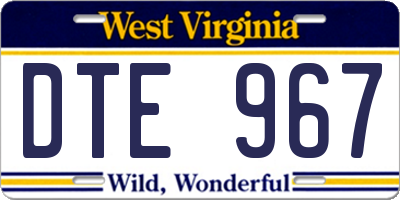 WV license plate DTE967