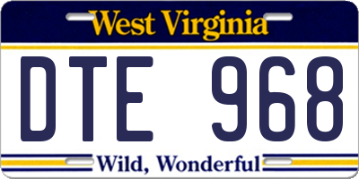 WV license plate DTE968