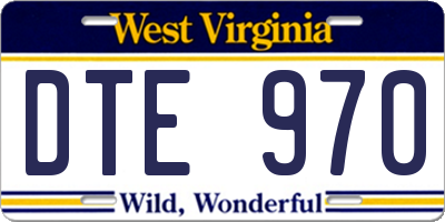 WV license plate DTE970