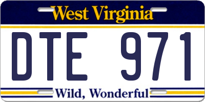 WV license plate DTE971