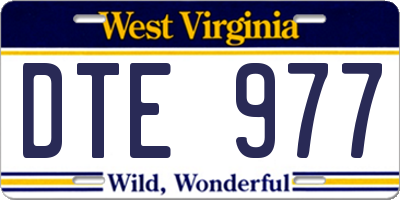 WV license plate DTE977