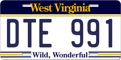 WV license plate DTE991