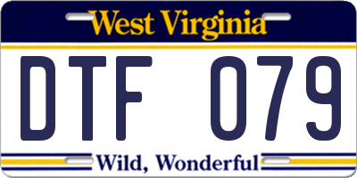WV license plate DTF079