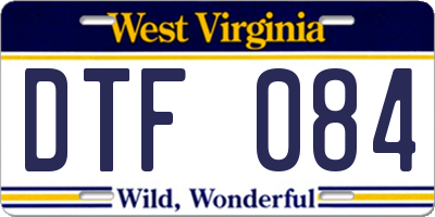 WV license plate DTF084