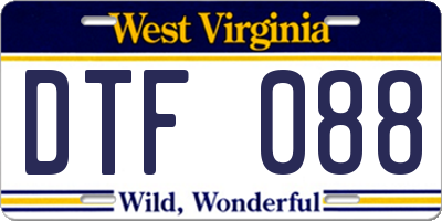 WV license plate DTF088