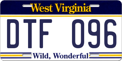 WV license plate DTF096