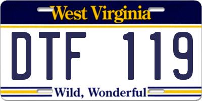 WV license plate DTF119