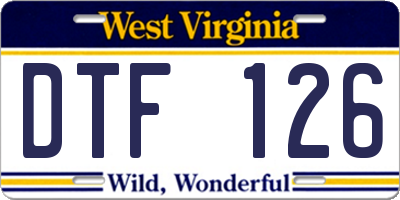 WV license plate DTF126