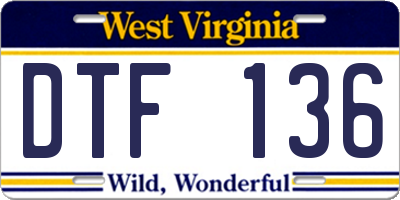 WV license plate DTF136