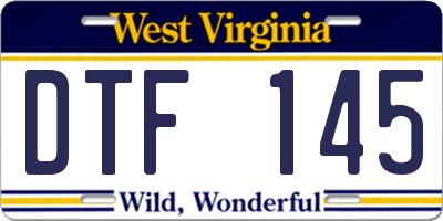 WV license plate DTF145